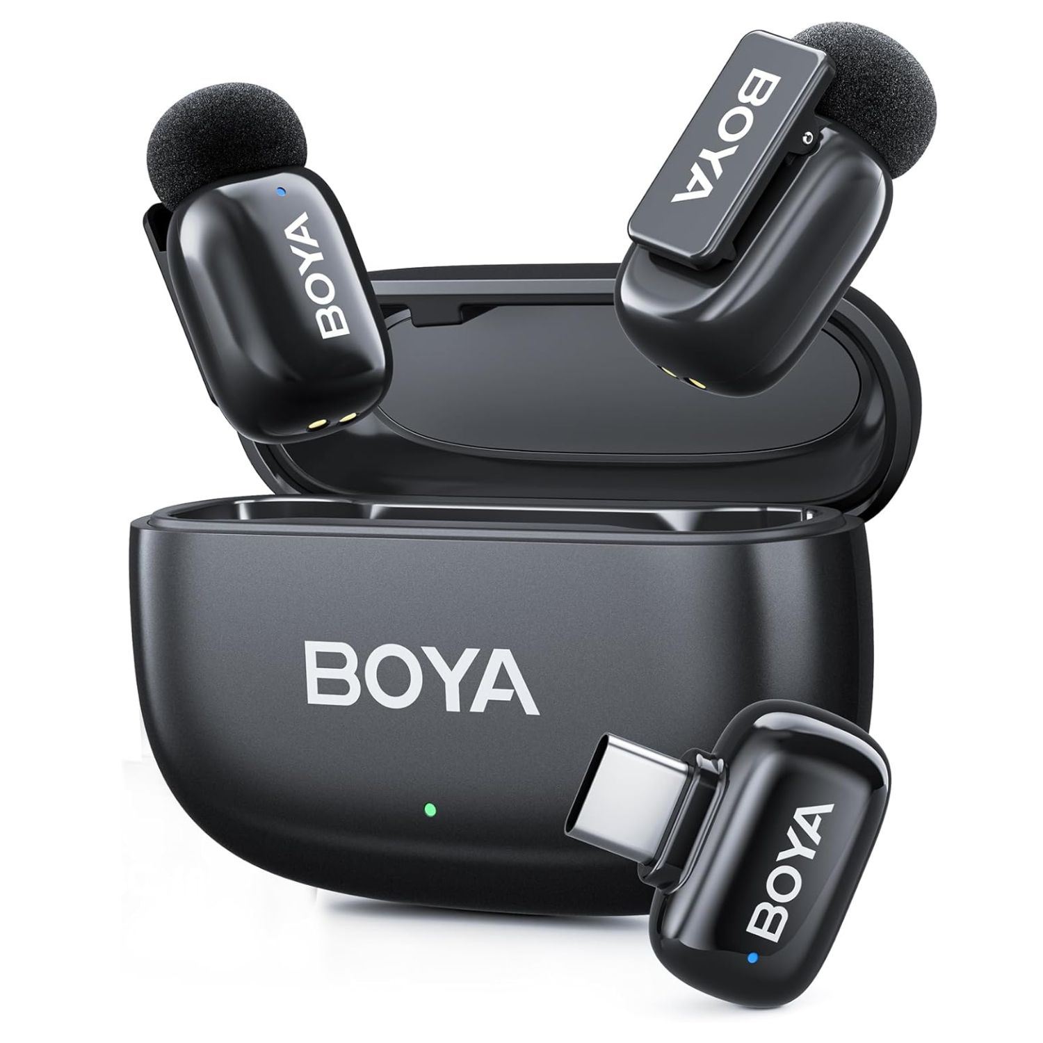 Micrófono Inalámbrico BOYA Mini 2 USB C Con Cancelación De Ruido IA Hasta 30 Horas De Batería